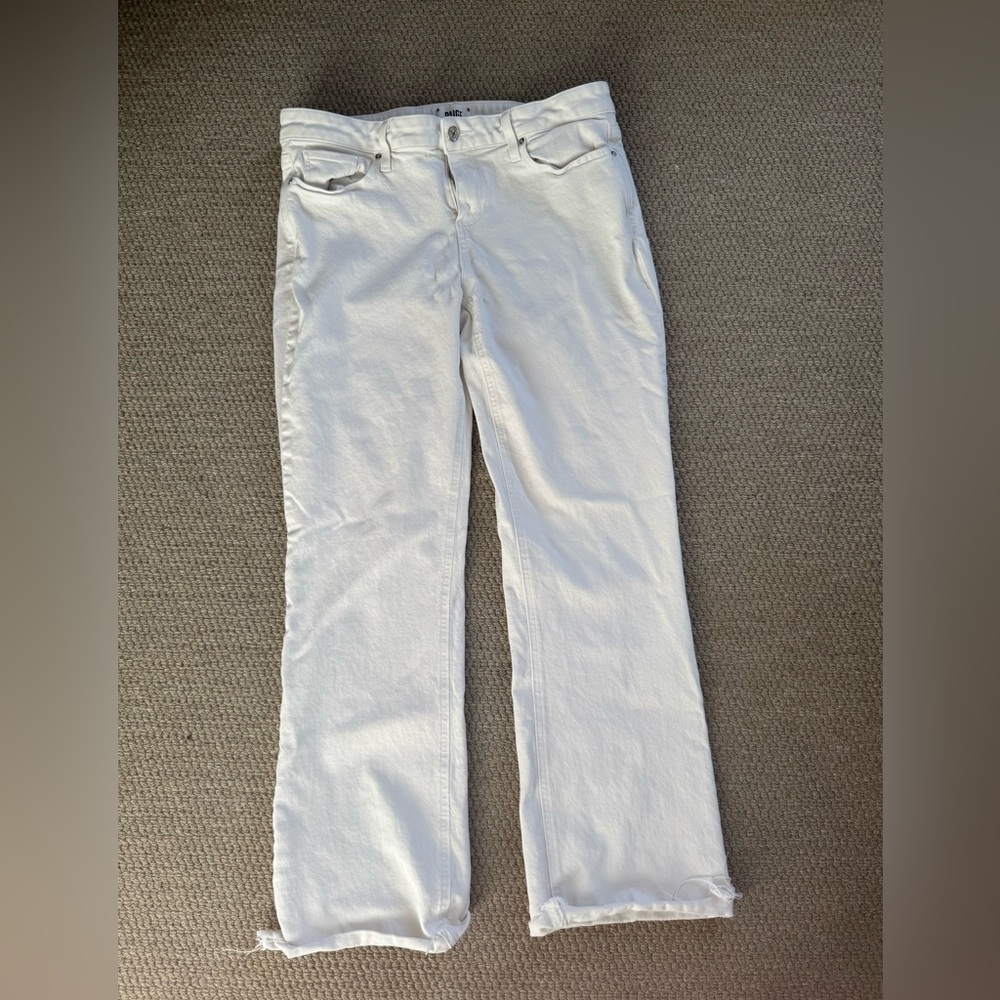 PAIGE Women's Straight Leg White Jeans